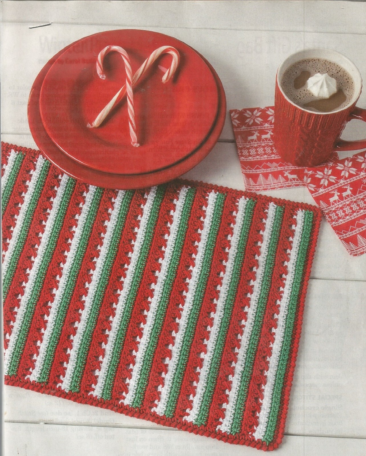 E0255 WINTER PLACE MAT CROCHET PATTERN