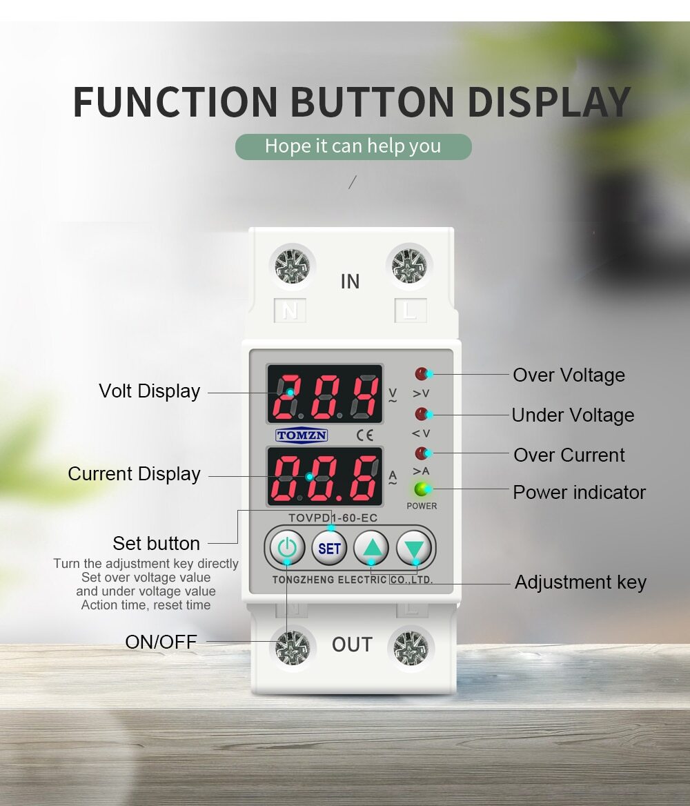 Adjustable Over Voltage & Under Voltage Current Protective Device Relay 40-80A