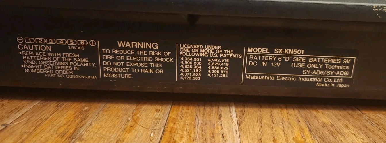 Technics SX KN501 Keyboard TESTED WORKS