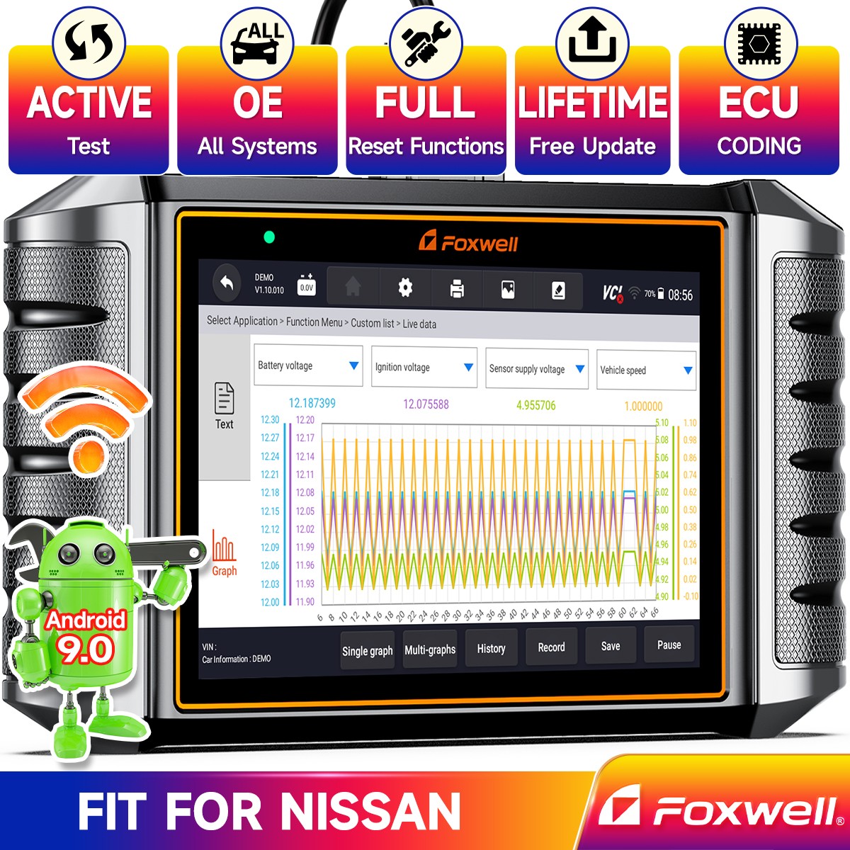 FOXWELL NT710 For Nissan Scanner Bidirectional OBD2 Diagnostic Tool ECU Coding
