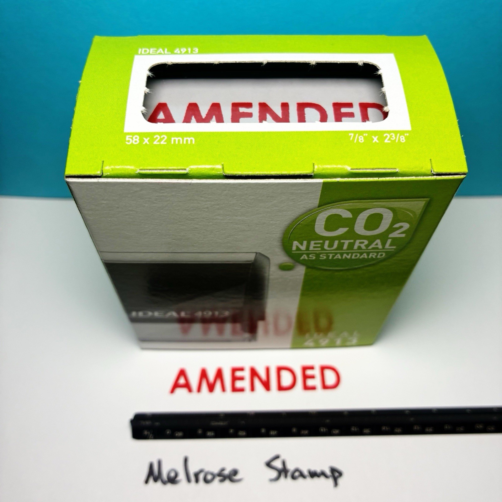 Amended Rubber Stamp Red Ink Self Inking Ideal 4913