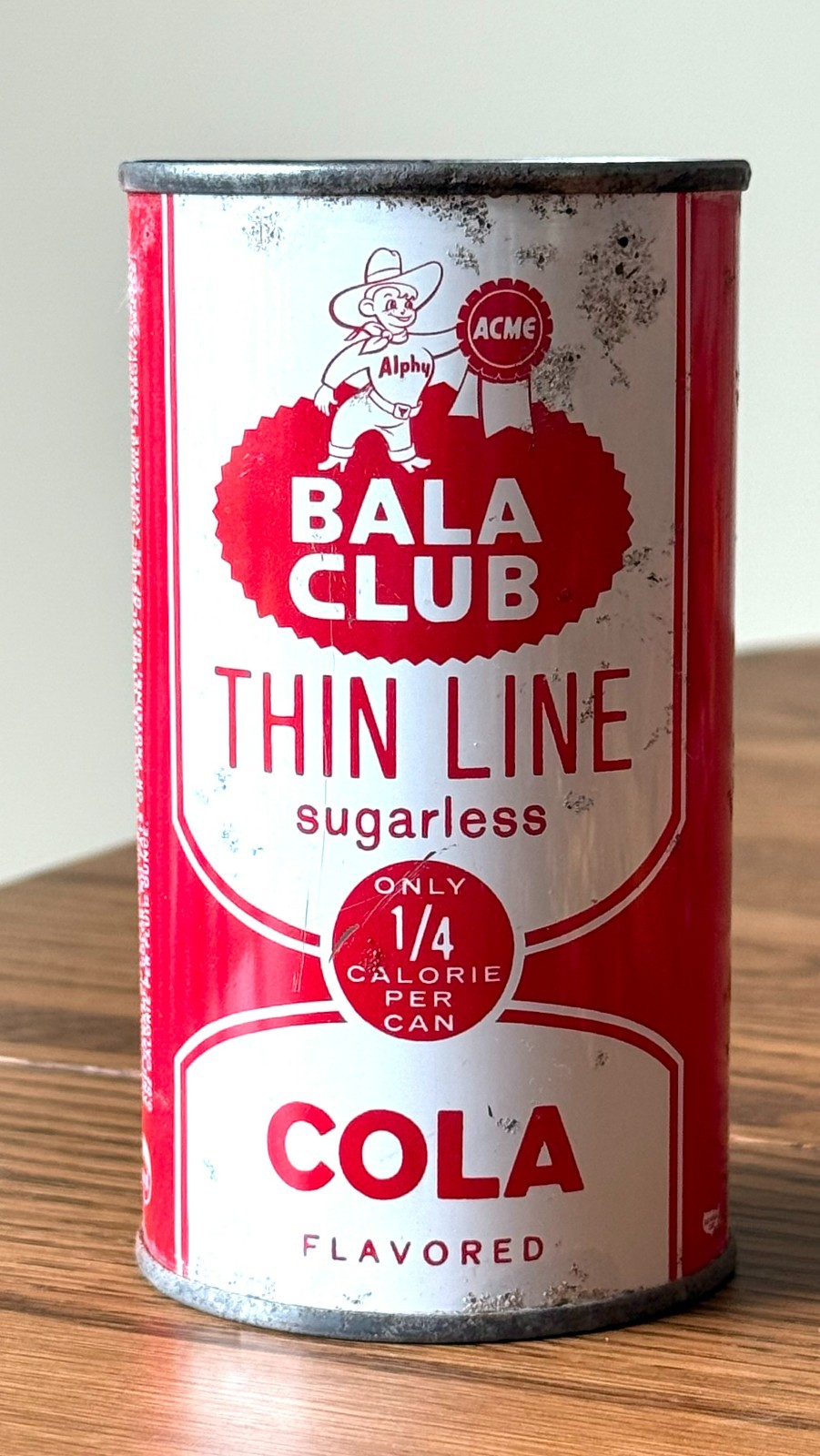 *Rare* Bala Club Thin Line Cola Soda Flat Top Soda Can--Pre-Zip Code