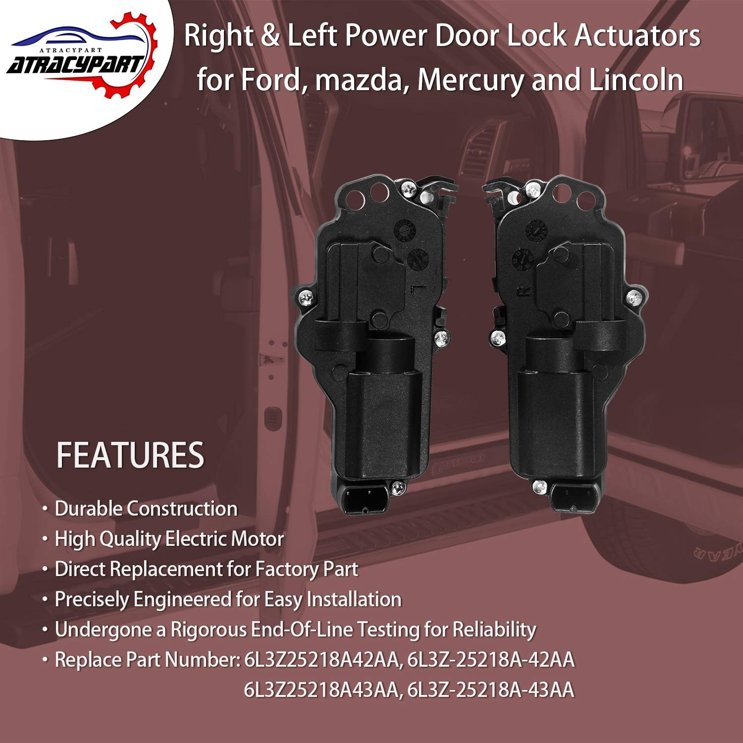 Power Door Lock Actuators Kit Left & Right Side | for Ford F150 F250 F350 F450 E