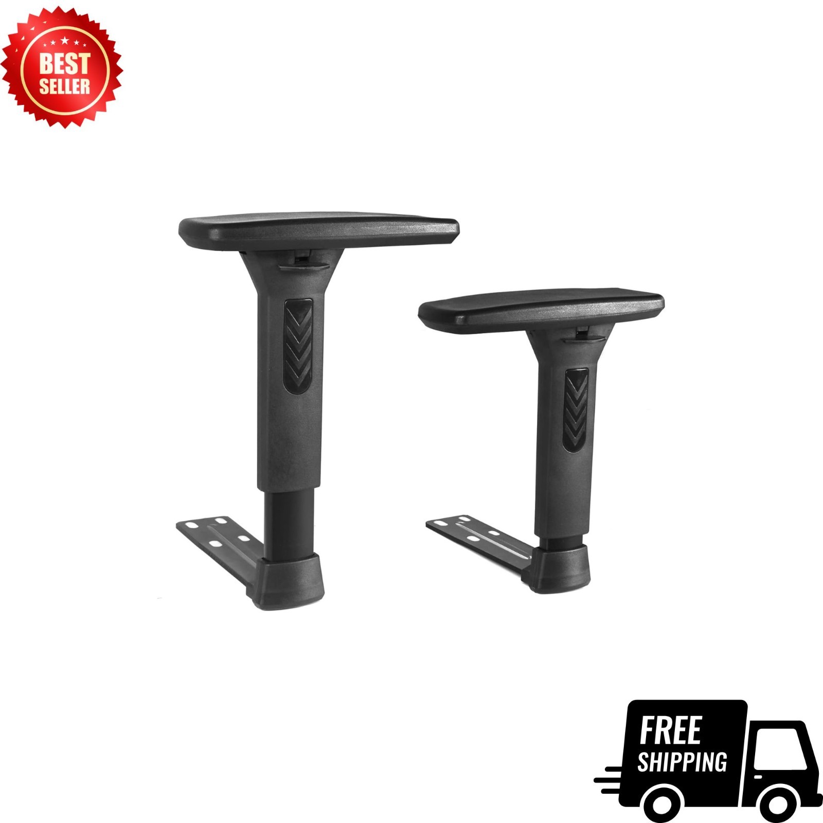 Height Adjustable Chair Armrest Pair Replacement 3D Arms Set
