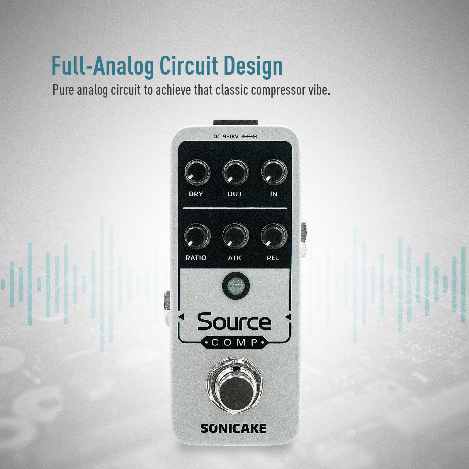 Sonicake Compressor Guitar Effects Pedal 100%-Analog Buffered-Bypass Source