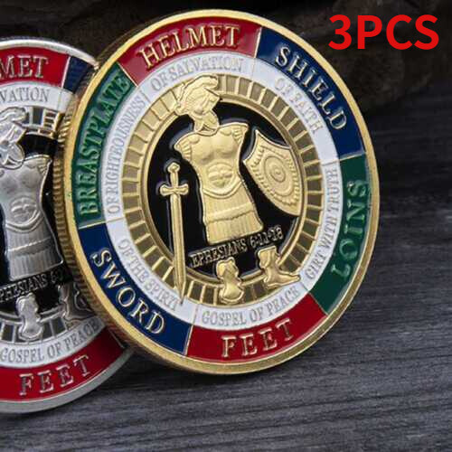 3x Put on the Whole Armor of God Commemorative Challenge Coins Collection Gifts