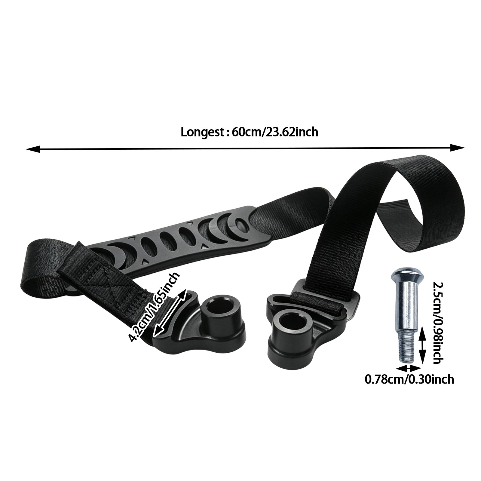 Black Motorcycle Tow Strap, Off-Road Motorcycle Rescue Pull Strap Durable New