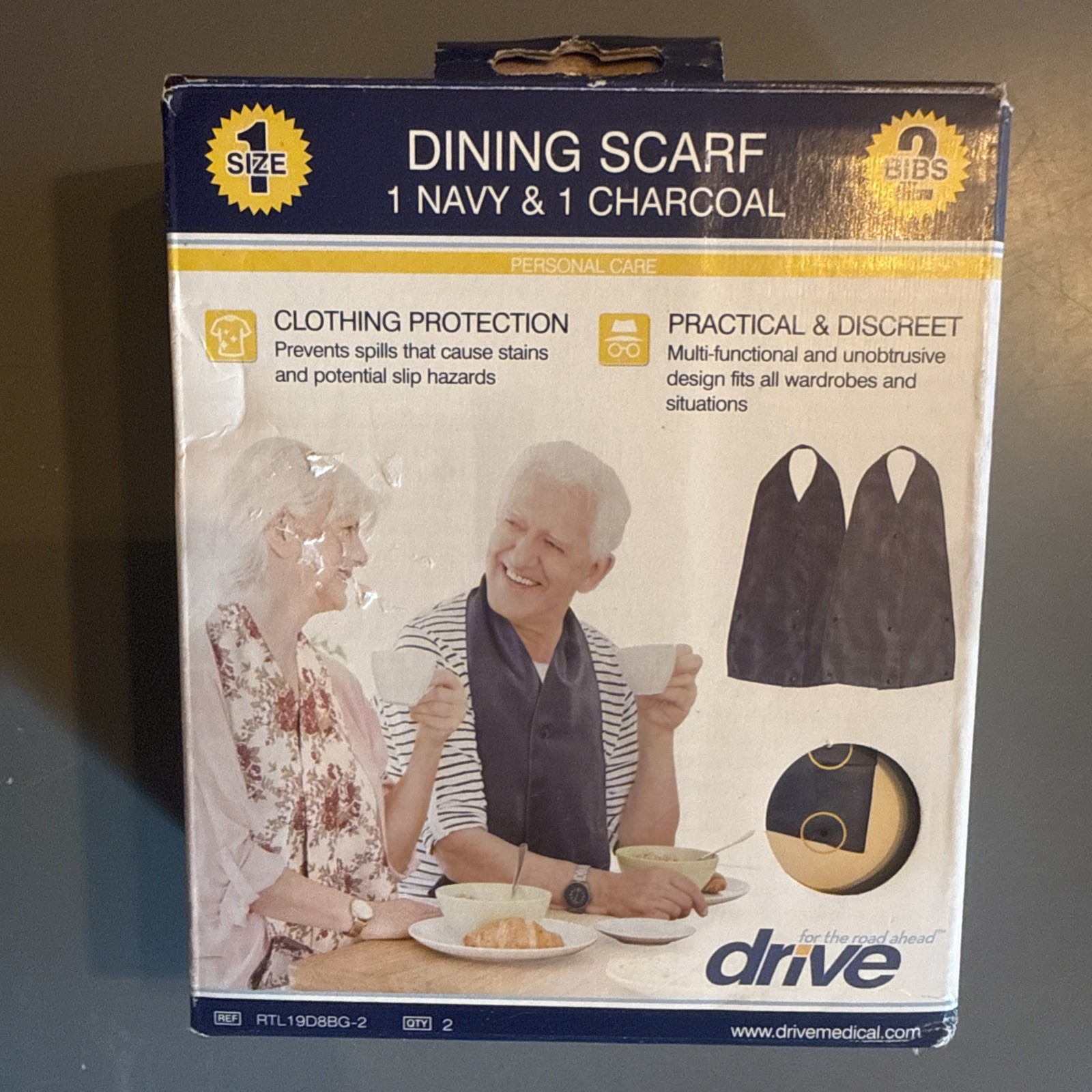 Adult bib with crumb catcher (2 pack)