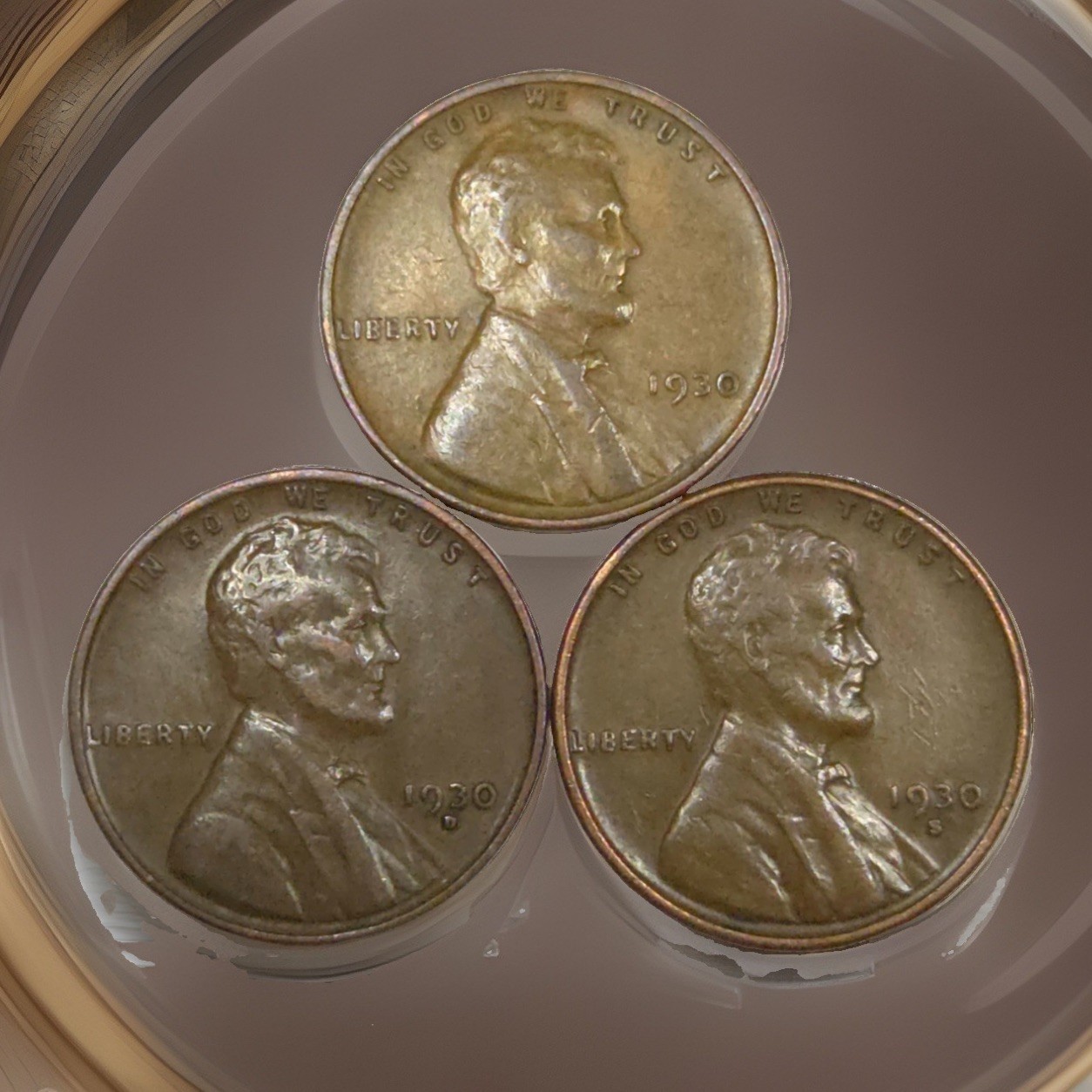 1930-P 1930-D 1930-S Lincoln Wheat Cent Set (Lot#1)