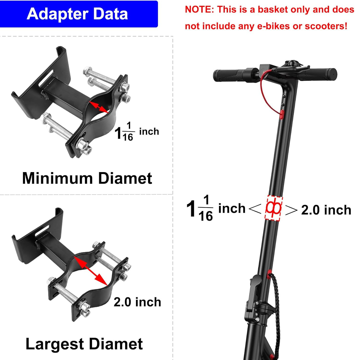 Knee Scooter Front Basket Quick Release Removable Fits Most Knee Scooters