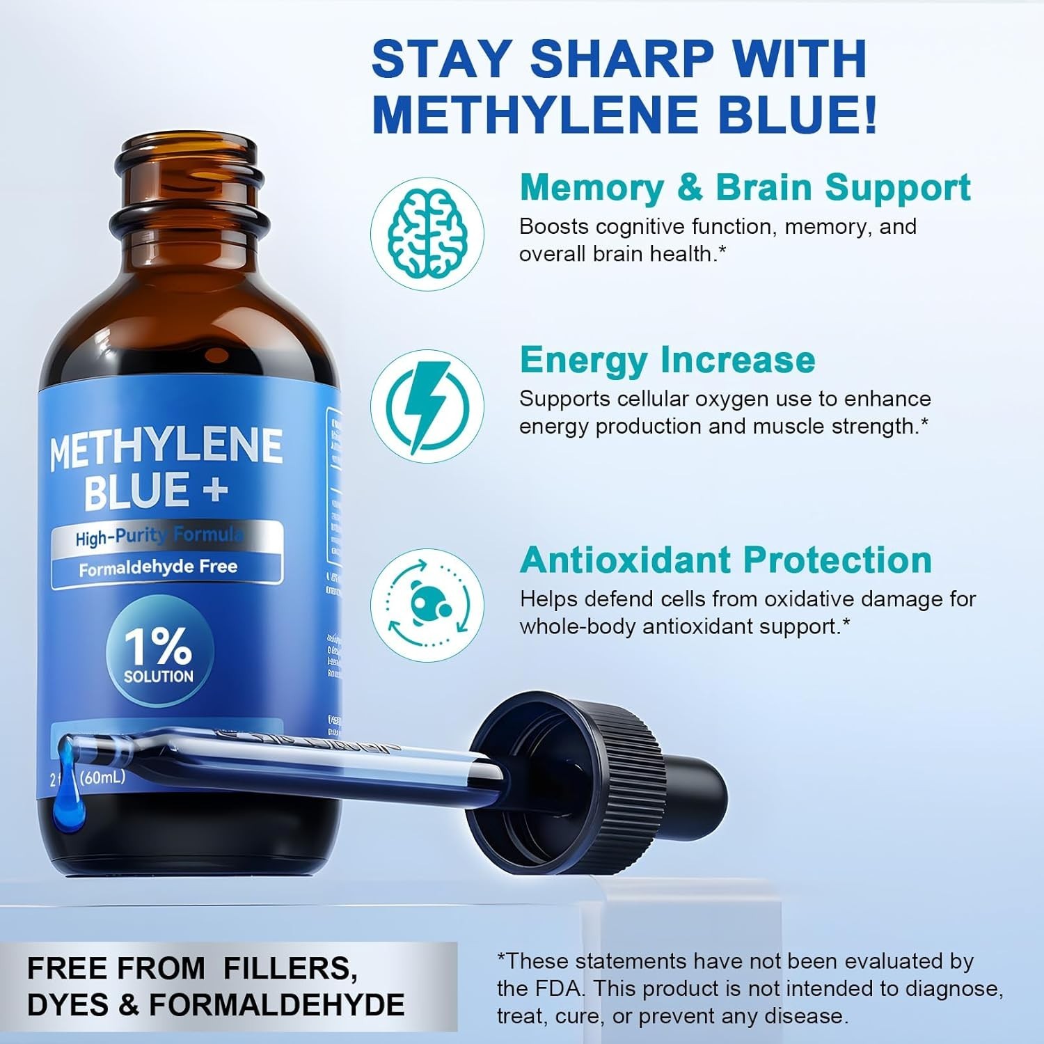 Blue Supplement - Pharmaceutical Grade, 2 FL OZ, 1% USP Grade, Liquid