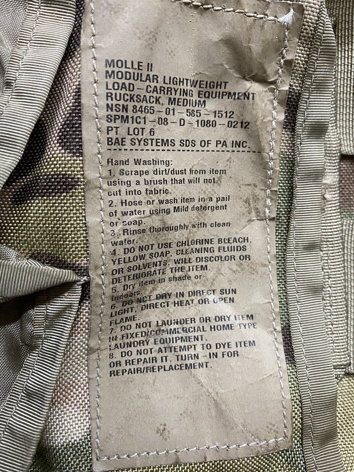 Ocp Scorpion Medium Molle II Backpack 3 Days Assault Pack 8465-01-585-1512