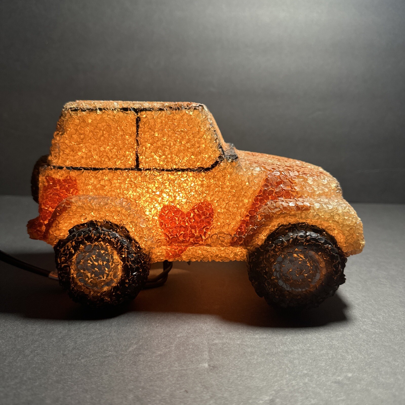 Melted Popcorn Plastic Jeep Night Light Desk Lamp EUC Off Roading Fourwheeling