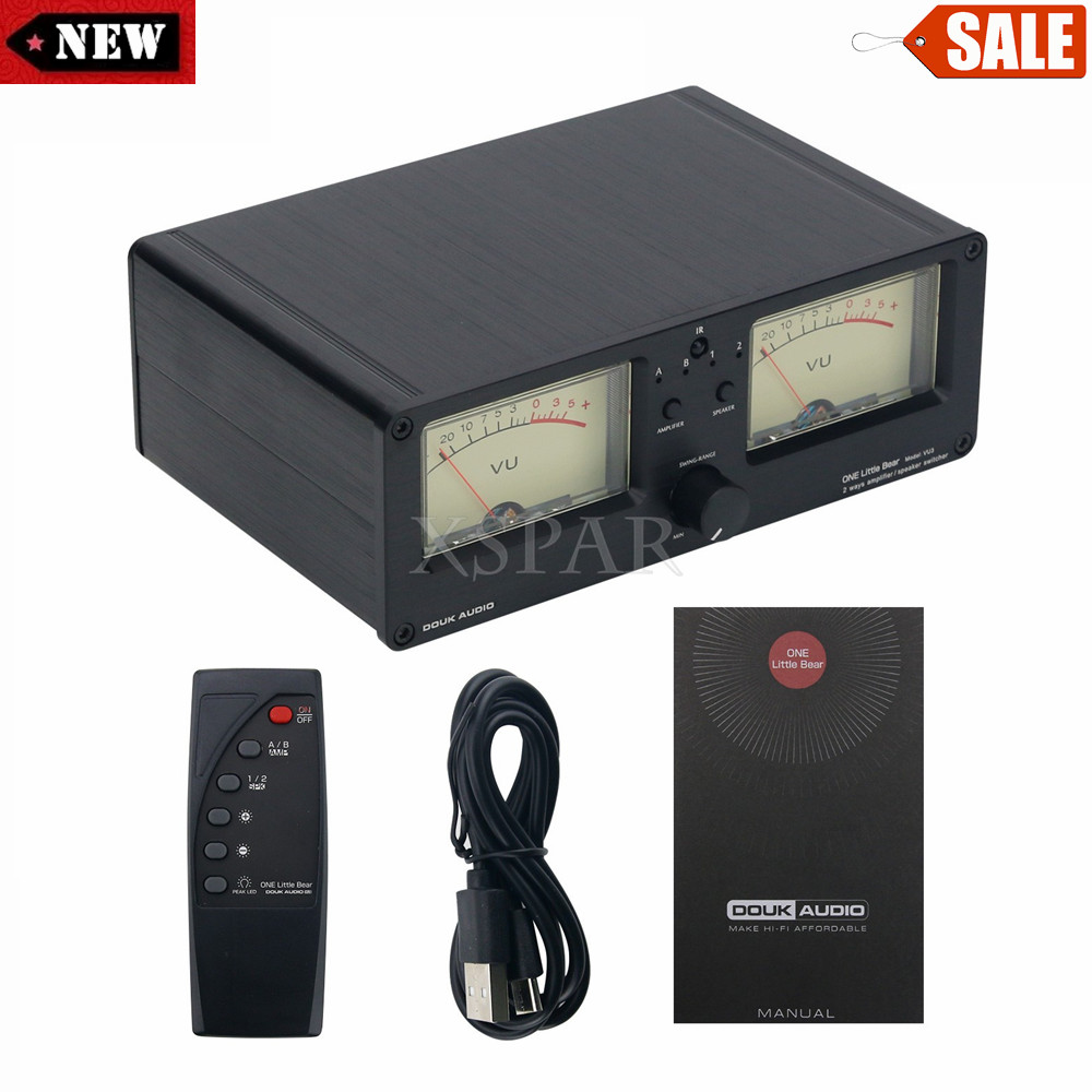 VU3 Power Amplifier 100Wx2 Speaker Switcher Dual VU Meter Backlight Adjustment