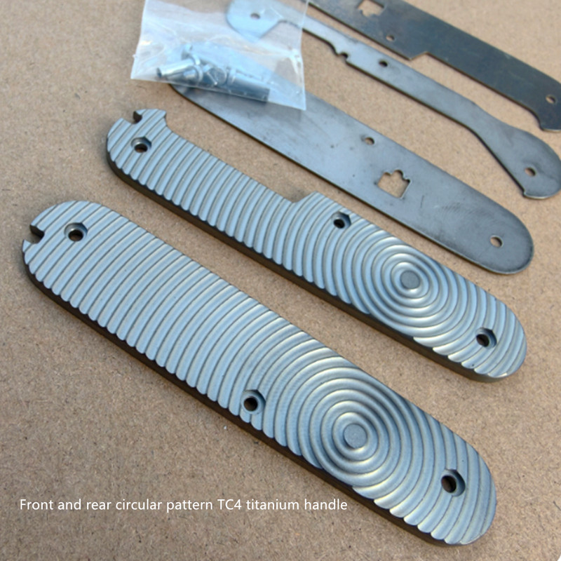 1 Set Titanium Alloy Handle Scales for 91mm Victorinox Swiss Army Knife