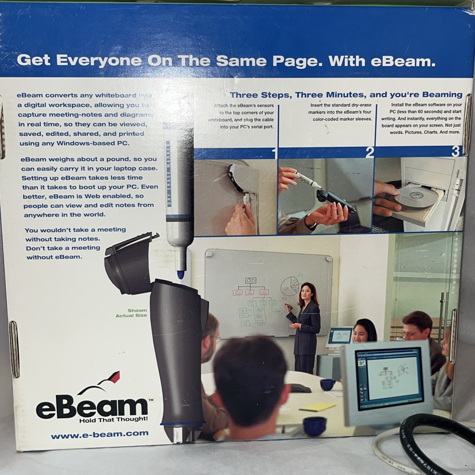 Vintage computer 1999 eBeam Electronics Imaging Whiteboard Digital WorkSpace Kit