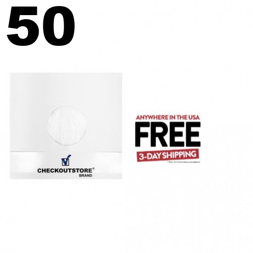 50 COS Paper Record Inner Sleeves Polylined /w Hole 10" Vinyl Records **3 DAY