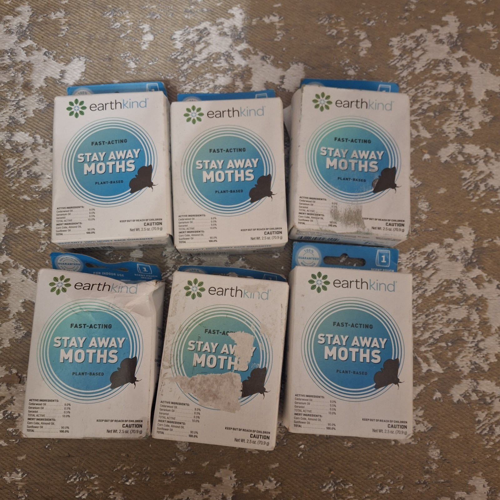 EarthKind Stay Away Moths 6-Pack Lot Plant Based Natural Prevention Pouches