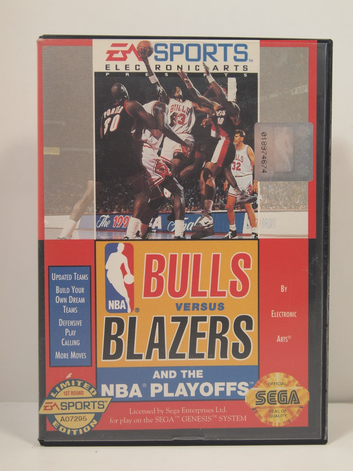 Bulls Vs Blazers & the NBA Playoffs Case (SEGA Genesis) Authentic BOX ONLY
