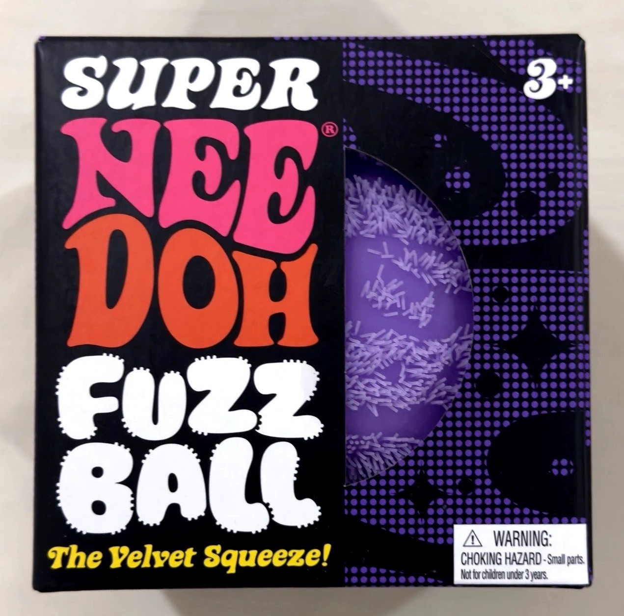 💜Super NeeDoh Fuzz Ball XL Velvet Squeeze Fuzzball Purple 🌈💜