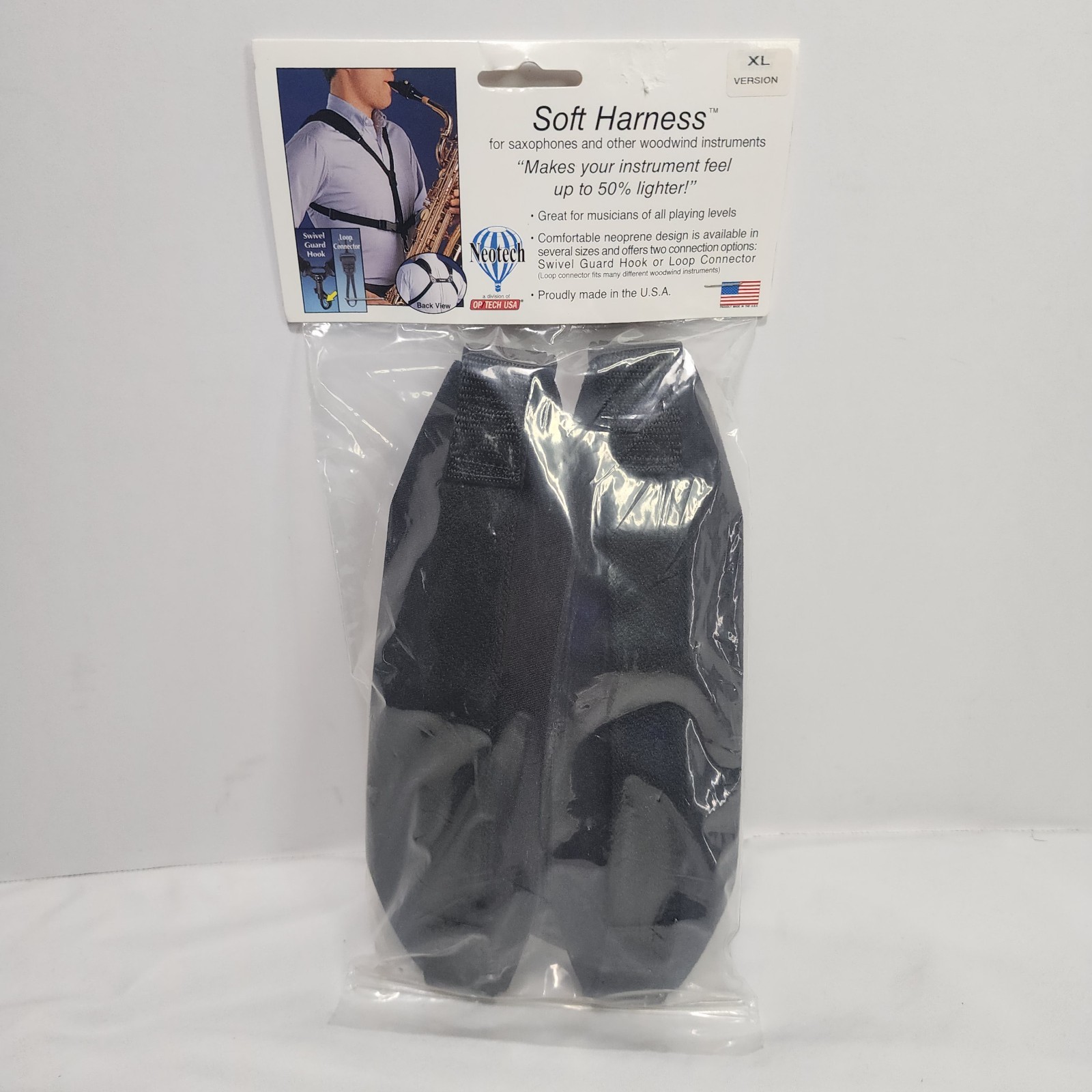 NEOTECH Soft Harness XL 2501172 Saxophone Attachment - OP TECH USA Swivel - NEW
