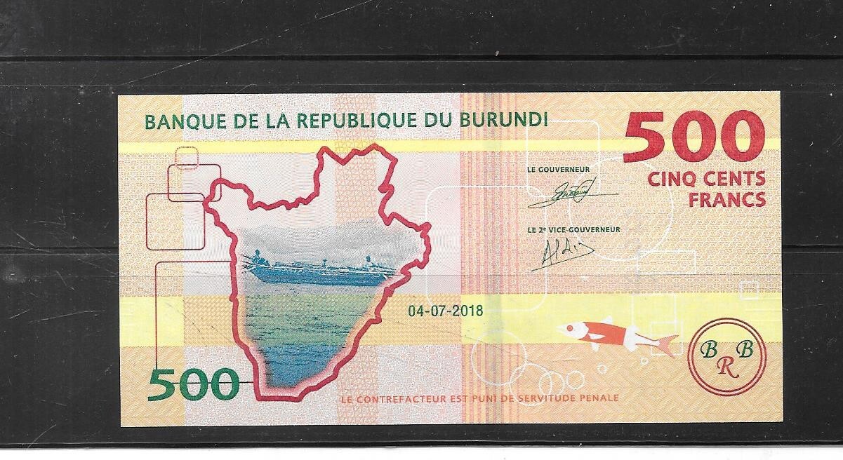 BURUNDI #50a.2 2018 500 FRANCS UNC  MINT NEW BANKNOTE PAPER MONEY CURRENCY