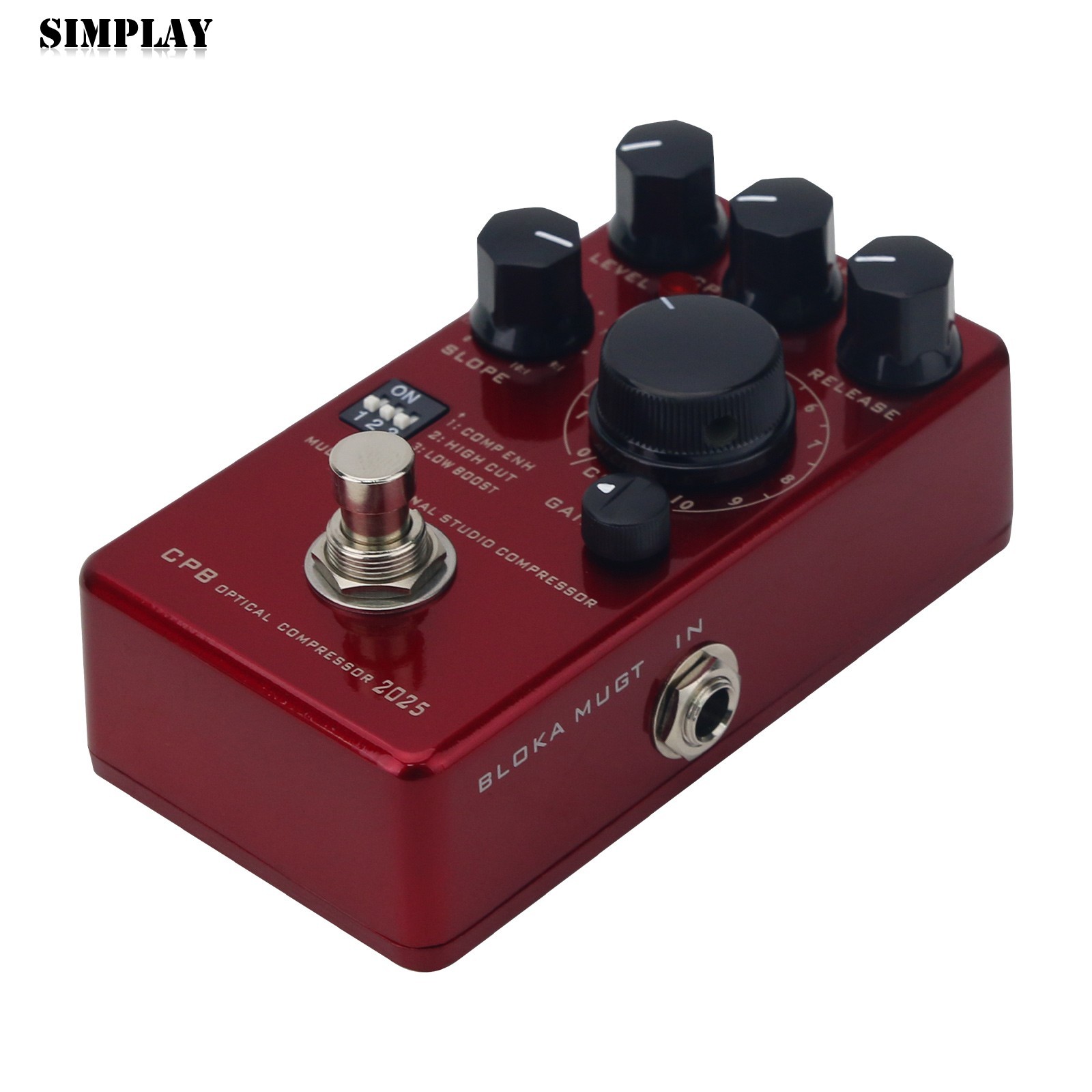 2025 Version Wine Red Electric Guitar and Bass Compressor Pedal Multifunctional