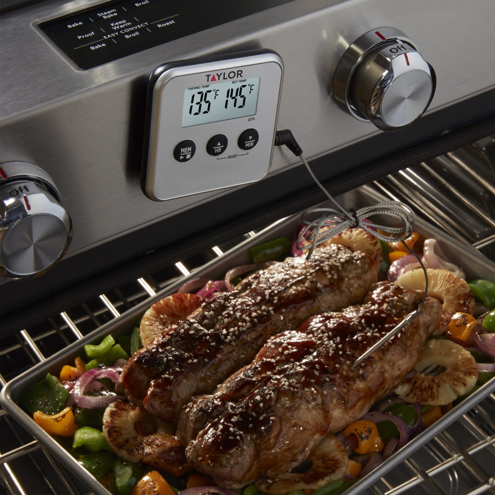 Taylor Digital Wired Probe Programmable Meat Thermometer with Timer