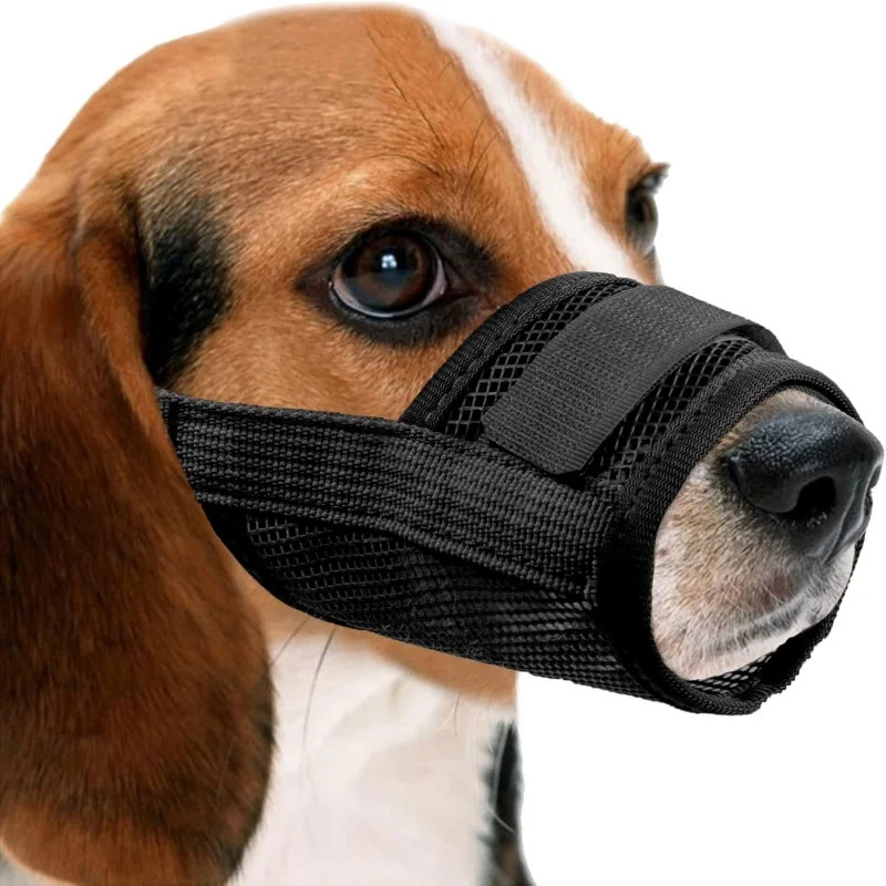 Nylon Mesh Breathable Dog Mouth Cover Fit Dog Muzzle with Adjustable Stra.