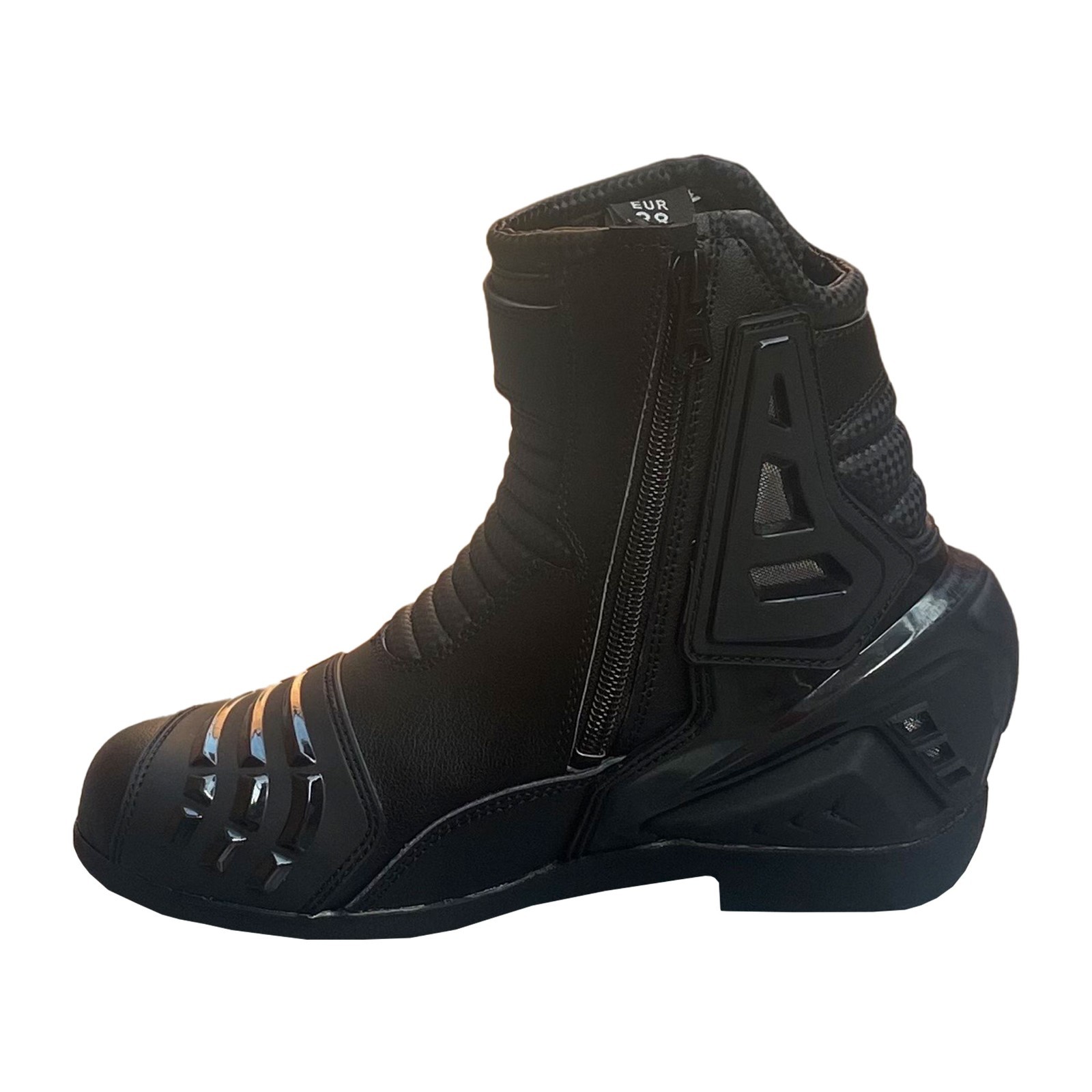 BMW M Motorrad Black Motorbike Racing Leather Boots Protective Sports Biker Shoe