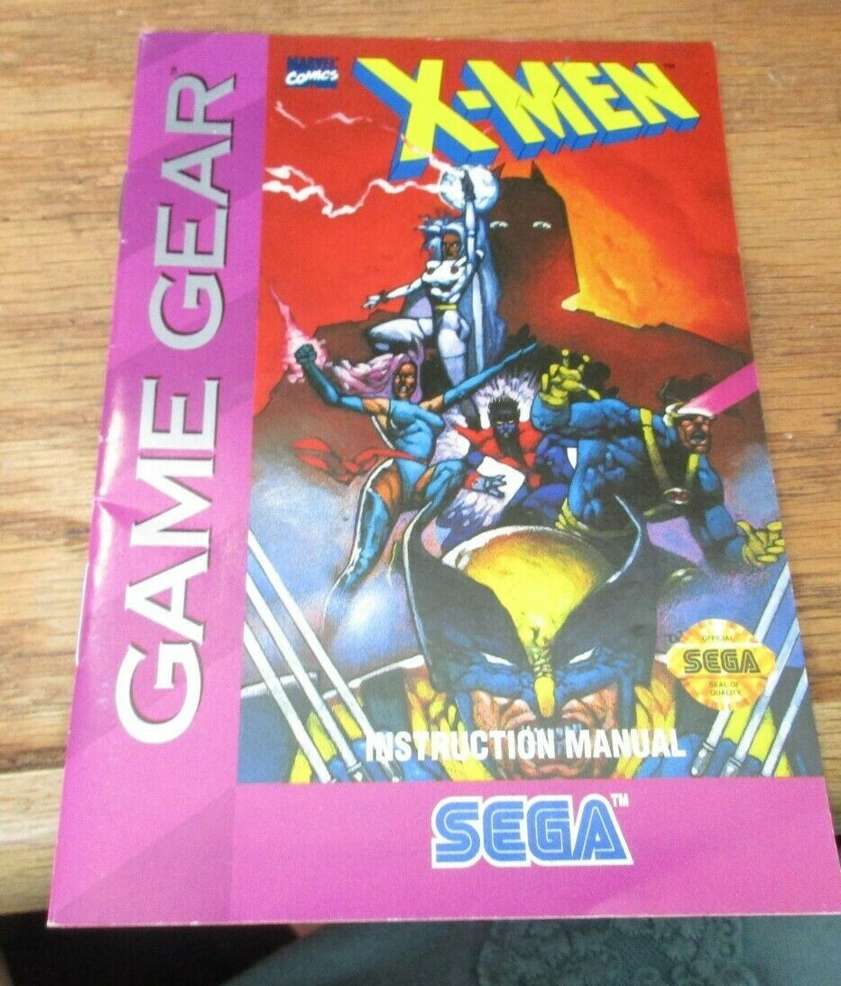 X-Men Sega Game Gear Instruction Manual Only GUC