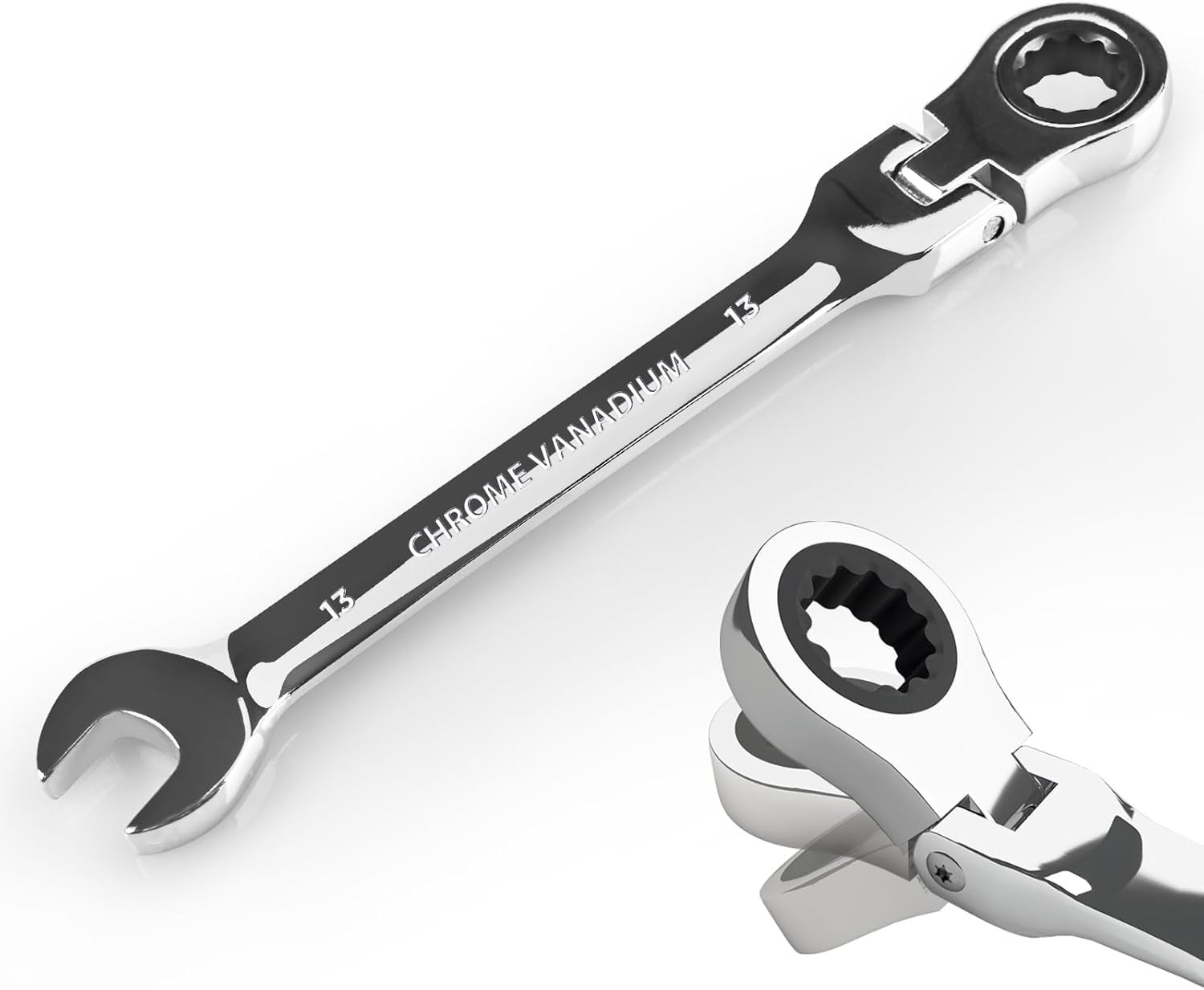 Egofine 13mm Ratchet Wrench Flex Head, Ratcheting Combination Metric,...