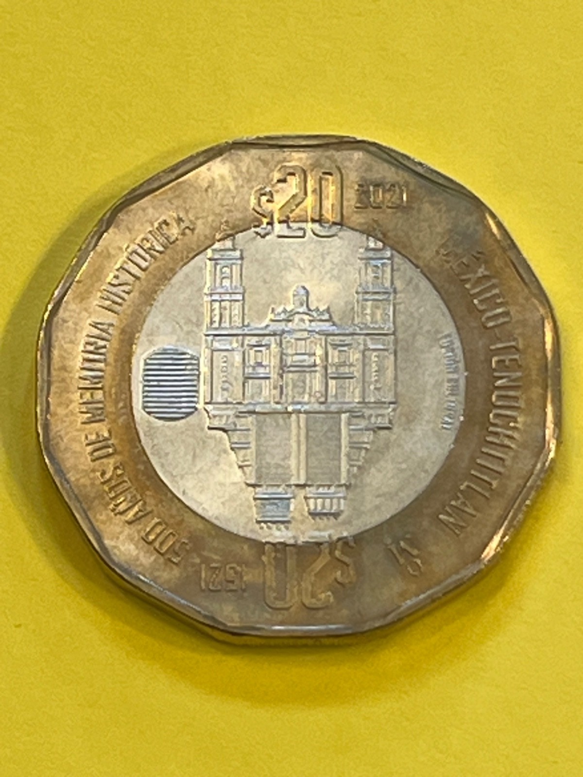 COIN MEXICO 2021 20 PESOS  500 YEARS  FREE SHIPPING