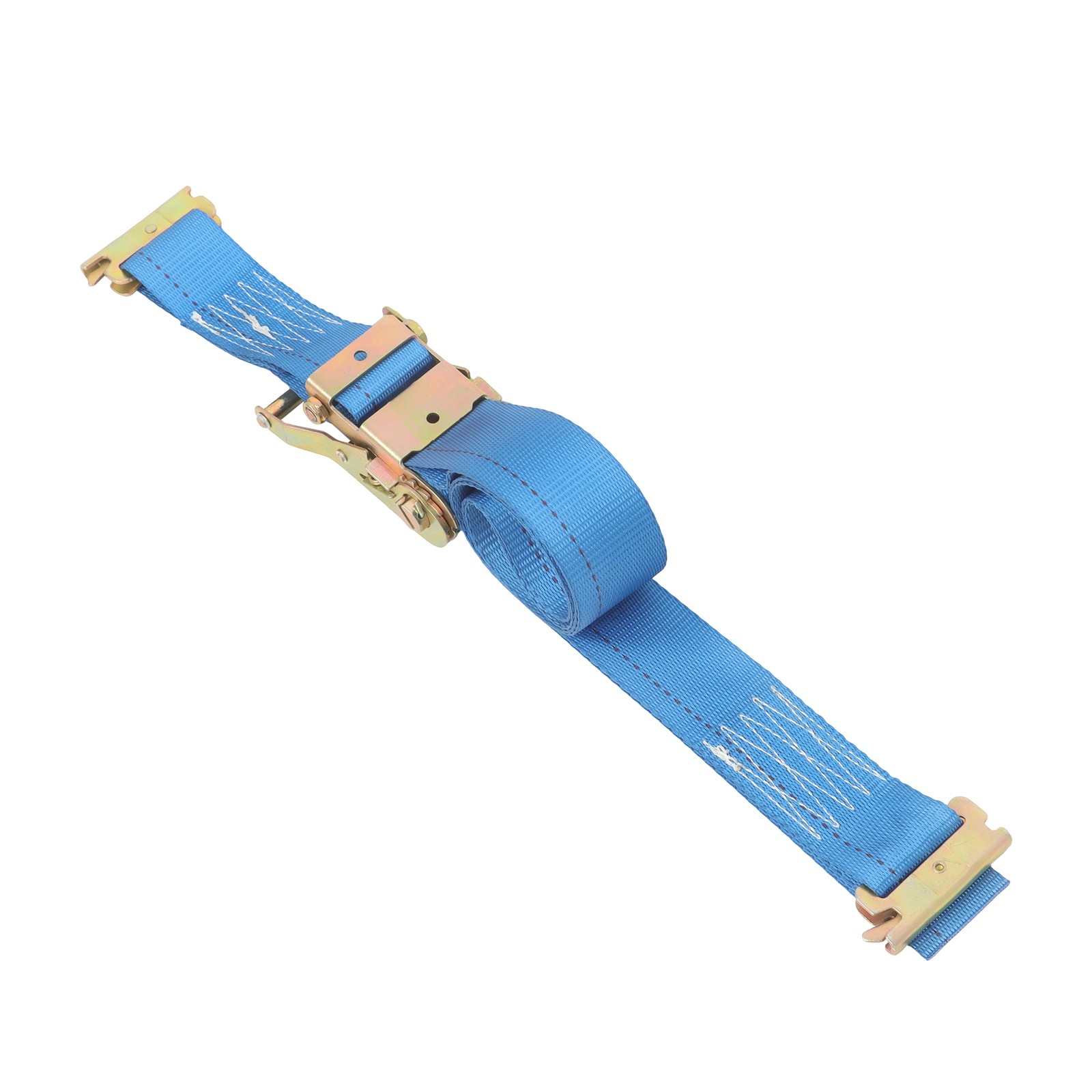 LABLT Secure Cargo E Track Wheel Chock System 7.5' Blue Ratchet Tie Down Straps
