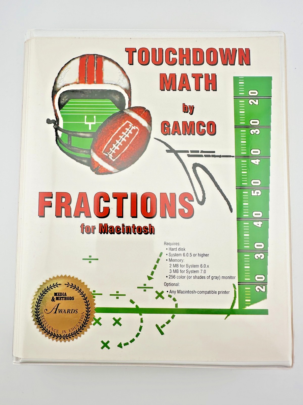 Vintage Touchdown Math Fractions Macintosh Game Floppy Disk Gamco Complete Set