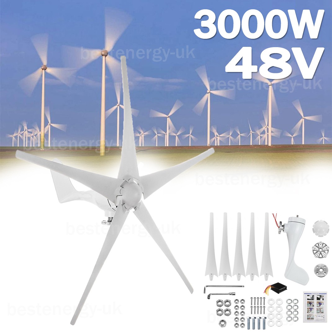 3000W Max Power Wind Turbine Generator Kit & MPPT Charge Controller Windmill 48V