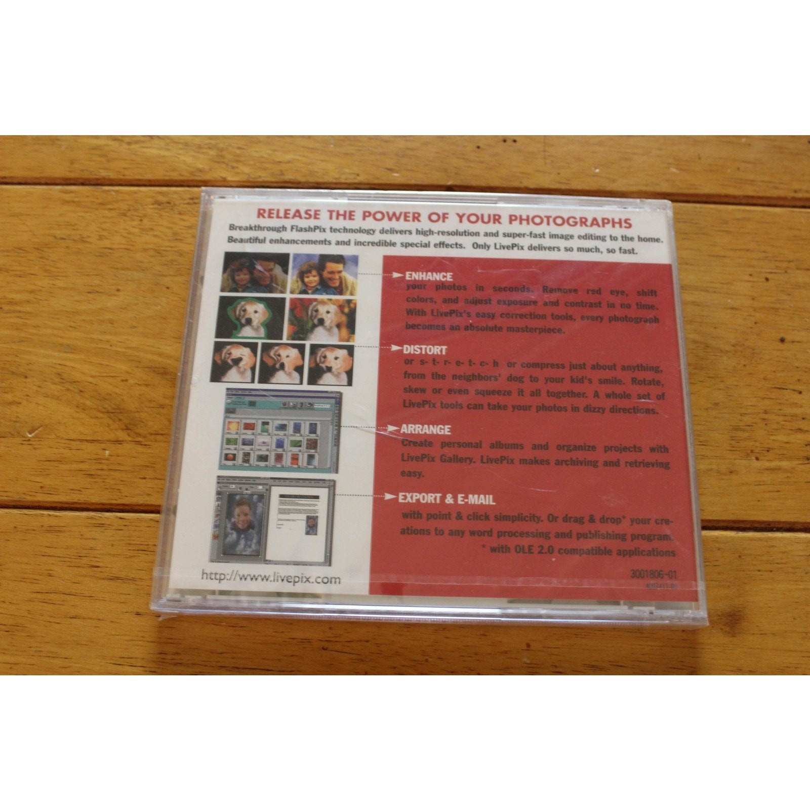Live Picture LivePix Photo Editing Software Windows 95 CD-ROM FlashPix Image