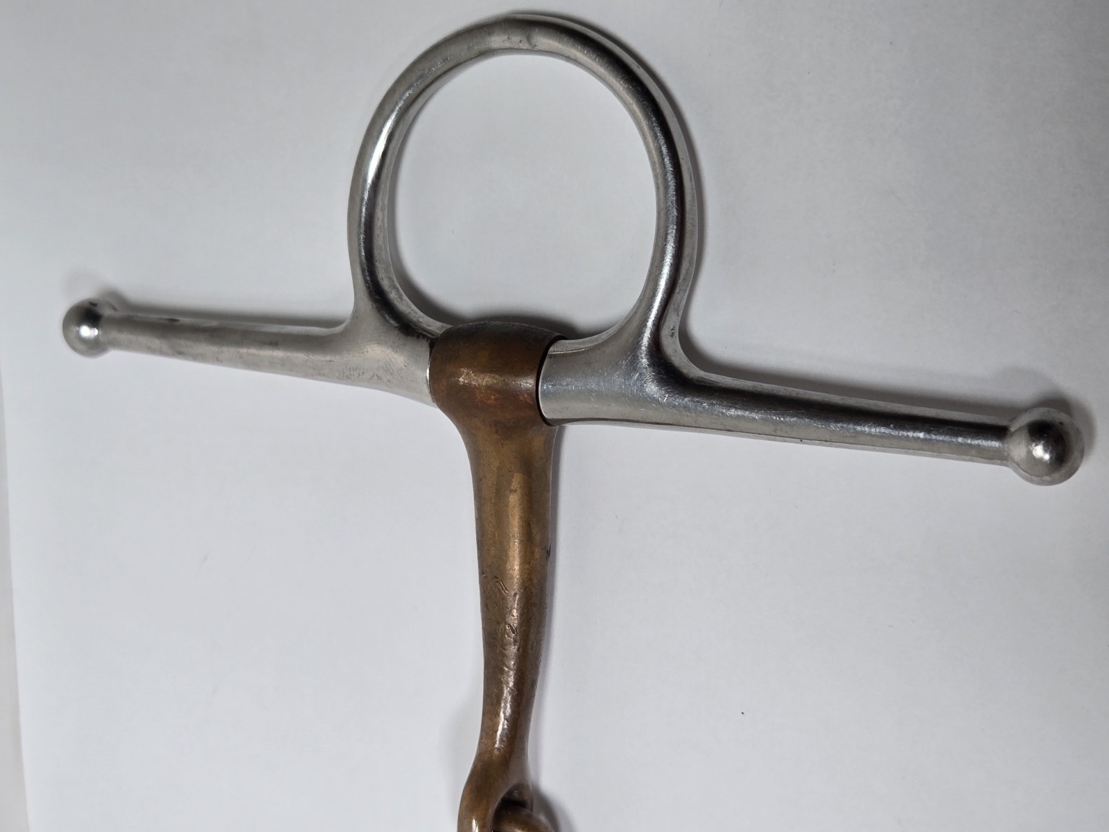 Used Full 6 1/2 Cheek Snaffle Bit Checopper Mouth Bit