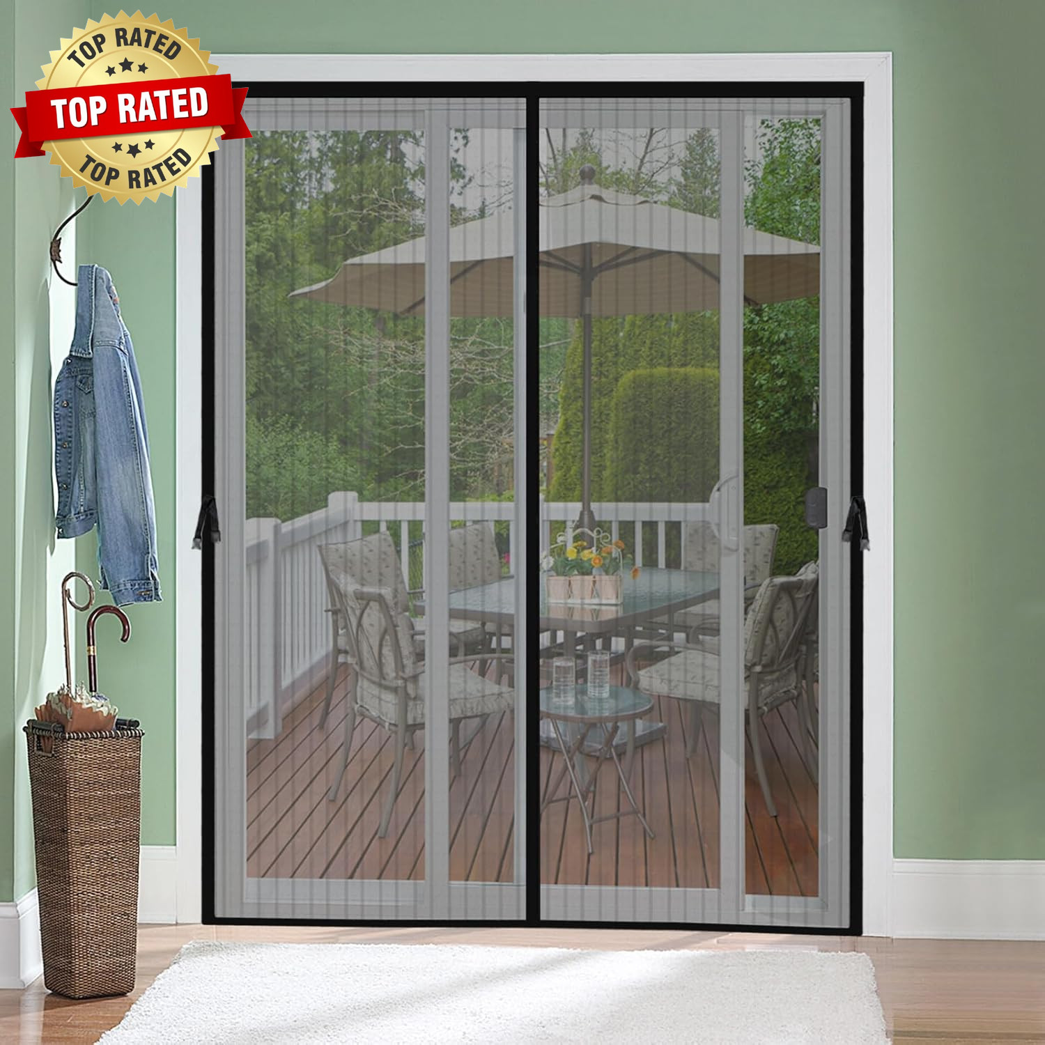 Magnetic Screen Door for 48 X 80 Inch French Door, Screen Itself Size: 50" X 81"