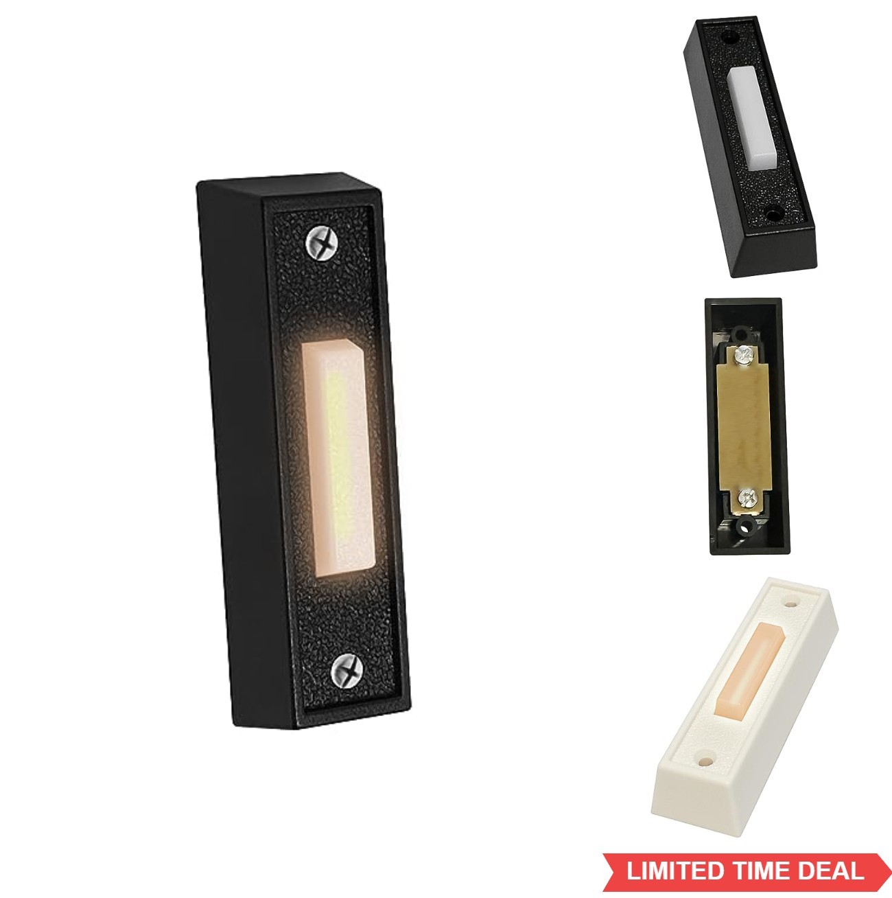 LED Lighted Doorbell Push Button 24VDC Wide Voltage Wall Mount For Chime