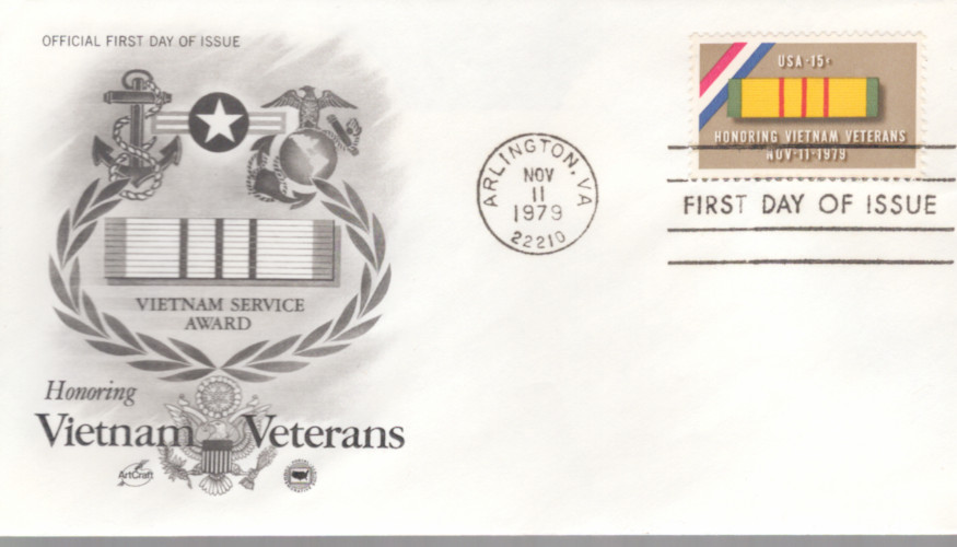1979 FDC - Scott# 1802 COMBO - Vietnam Veterans - PCS Cachet   UA