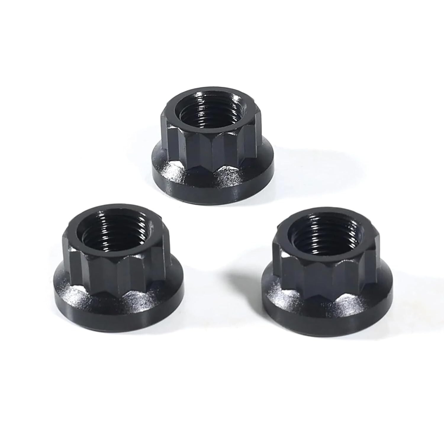 Universal Automotive M12x1.25 12-Point Nuts 16mm Socket with 0.925″ Collar 3pcs