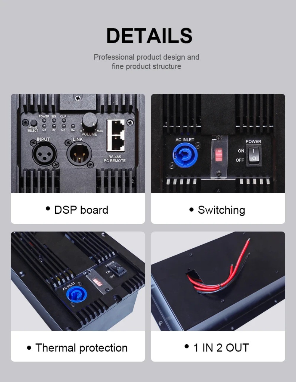 Class D Power Amplifier Module with Hardware Circuit Protection and DSP