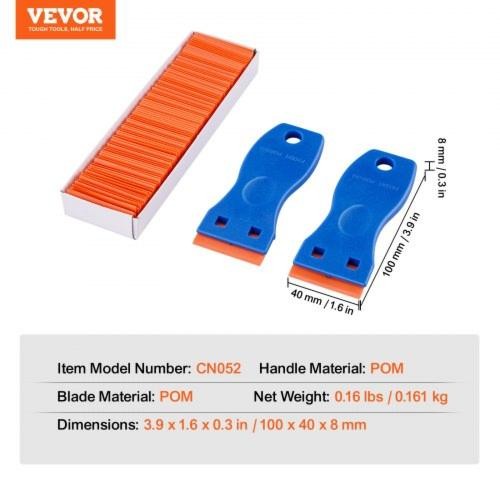 Plastic Razor Blade Scraper 2PCS Scraper Tool 120PCS POM Plastic Blades