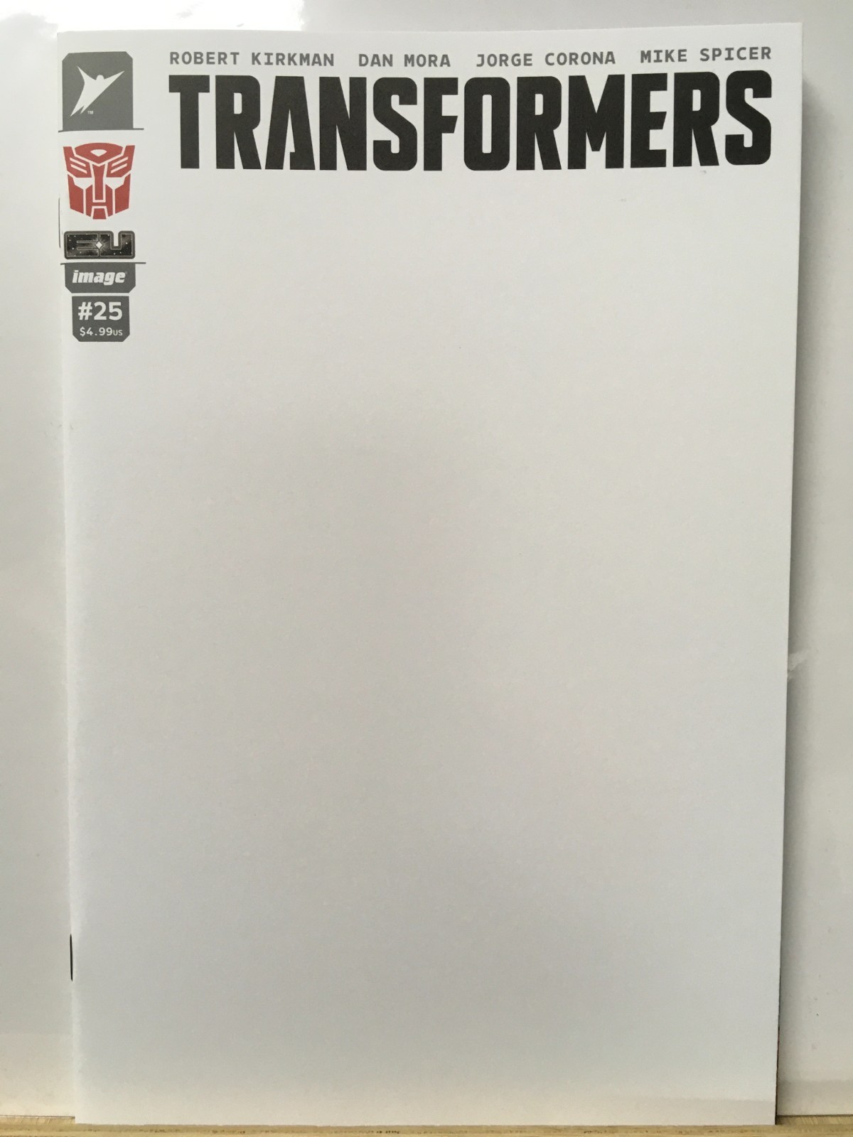 Transformers #25 BLANK autobots cornerbox Variant NM