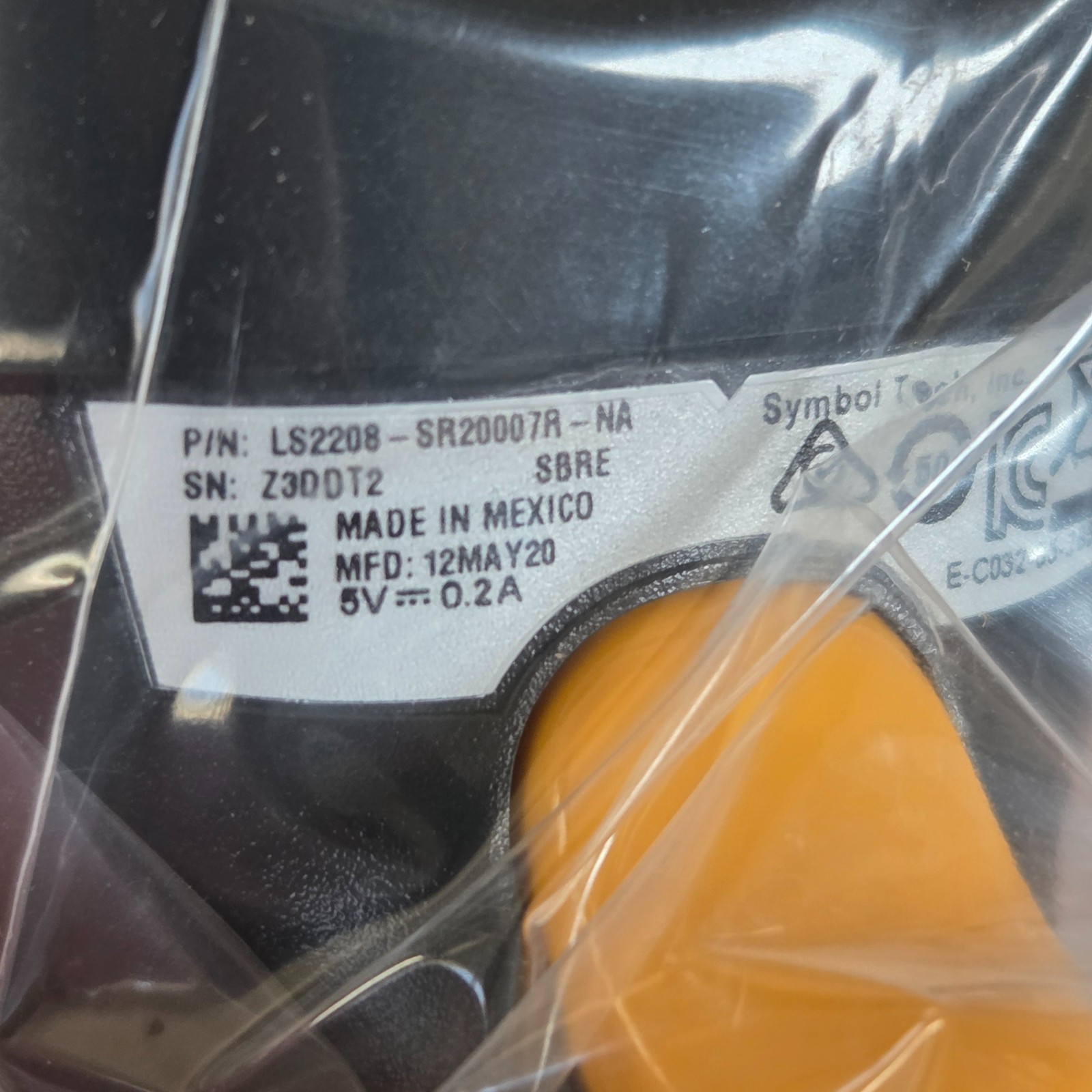 Zebra Symbol LS2208 Barcode Scanner Kit LS2208-SR20007R-NA USB Cable, Stand