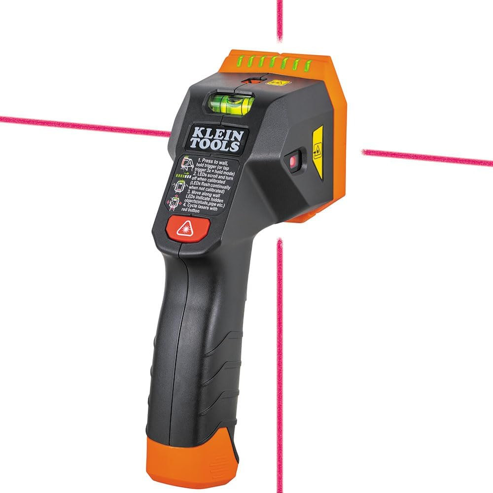Klein Tools ESF150LL Electronic Stud Finder with Cross-Line Lasers, Bubble Level