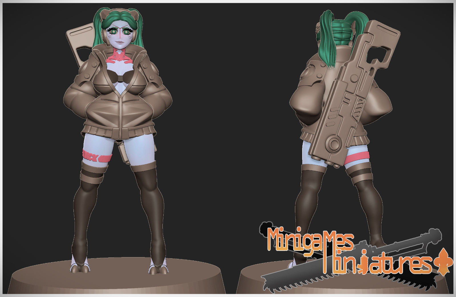 Greater Good Cyberpunk Rebecca by Minigames Miniatures 28-32mm scale print