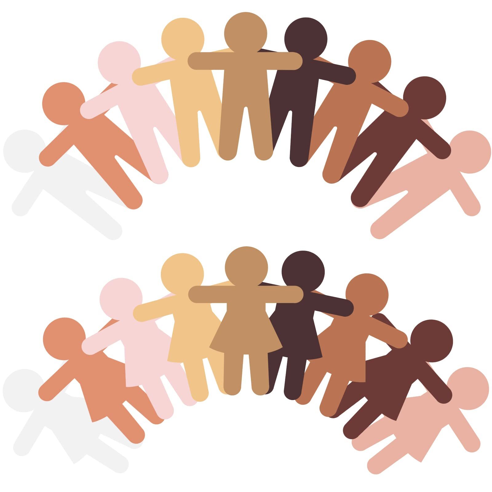 Paper People Cutouts Blank Multicultural 108 Pcs Boy Girl Classroom Crafts