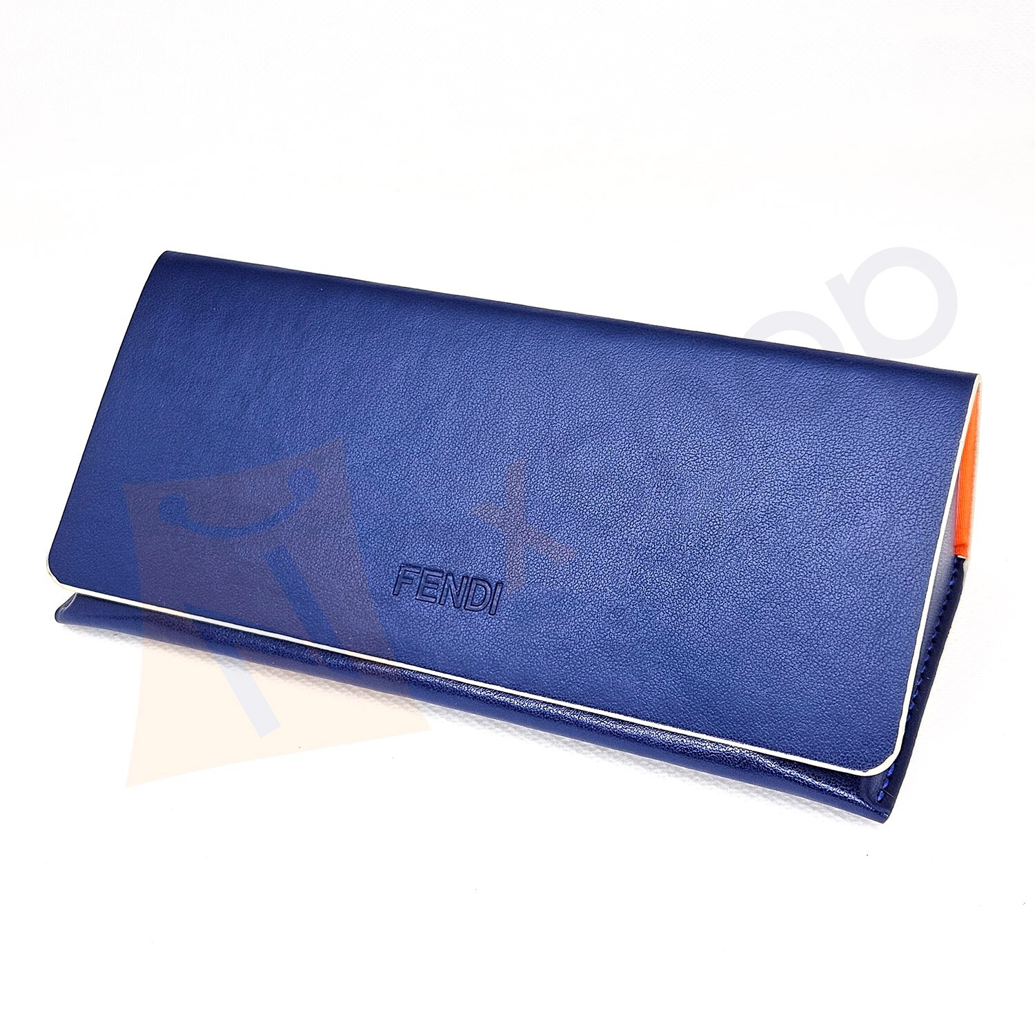 Fendi Sunglasses Eyeglasses Medium Hard Leather Case w/ Cloth & GiftBOX - Blue